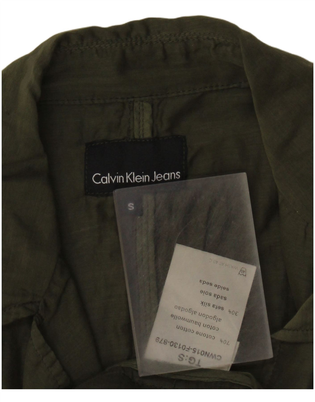 Calvin Klein Jeans Γυναικείο σακάκι με 2 κουμπιά σακάκι UK 10 μικρό πράσινο βαμβακερό