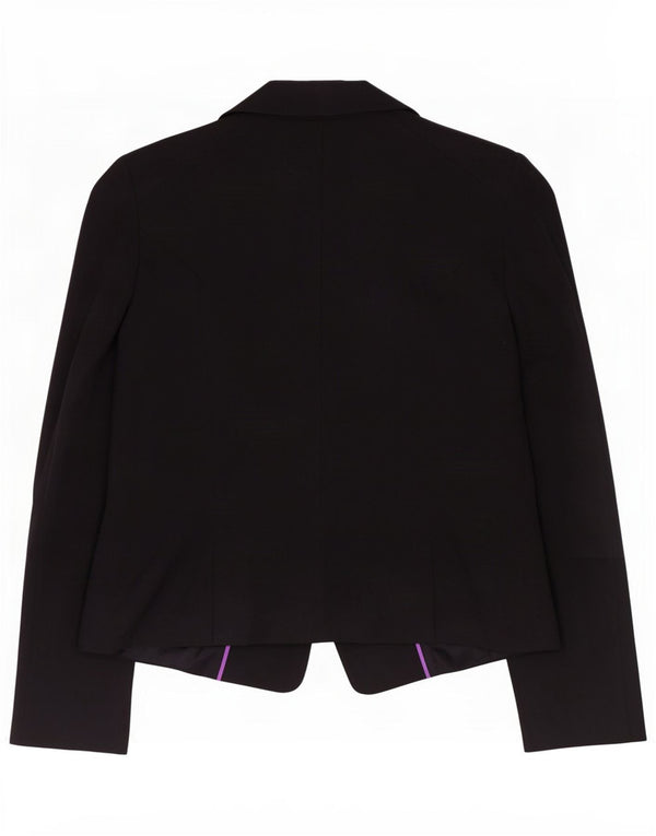 Oasis Womens 1 Button Jacket Blazer UK 12 Medium Black Cotton