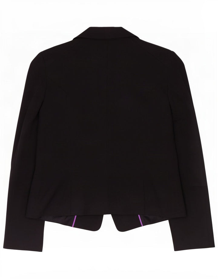 Oasis Womens 1 Button Jacket Blazer UK 12 Medium Black Cotton
