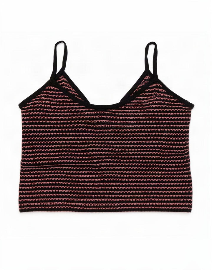 Zara Womens Crop Cami Top 10 Small Navy Blue ριγέ