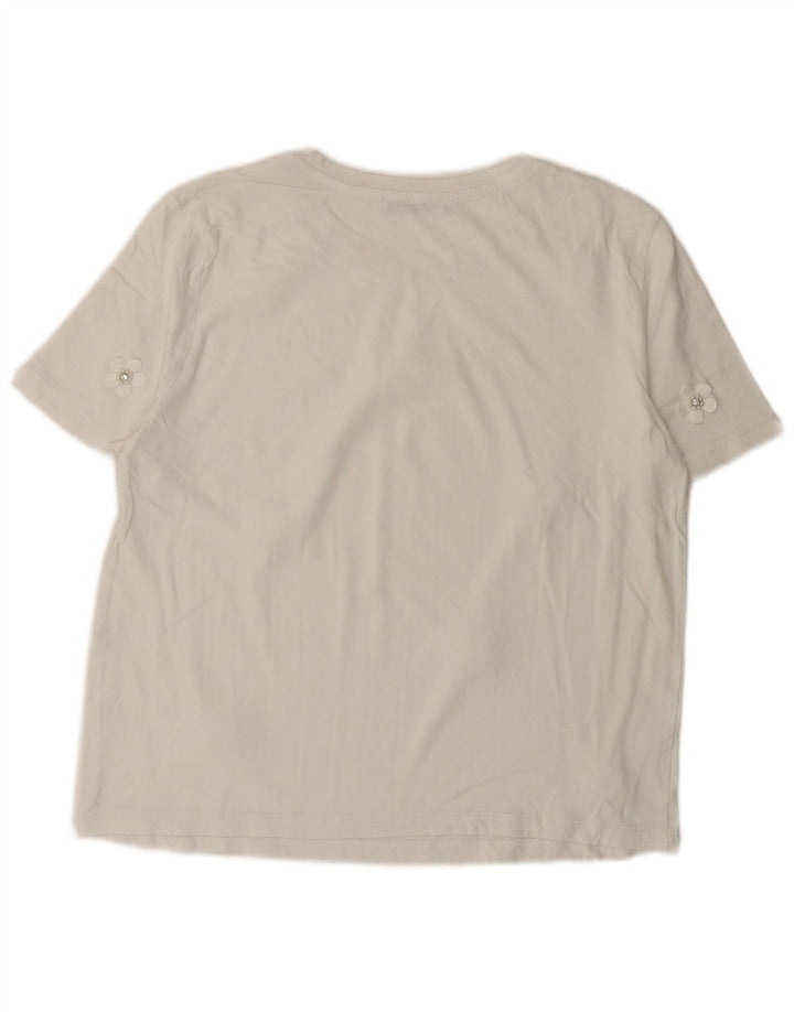 Zara Γυναικείο T-Shirt Top UK 14 Medium White Floral
