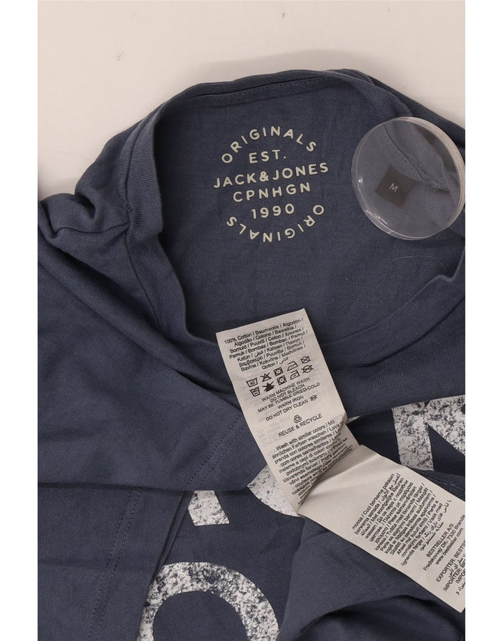 Jack & Jones Ανδρικό γραφικό T-Shirt Top από μεσαίο μπλε βαμβακερό