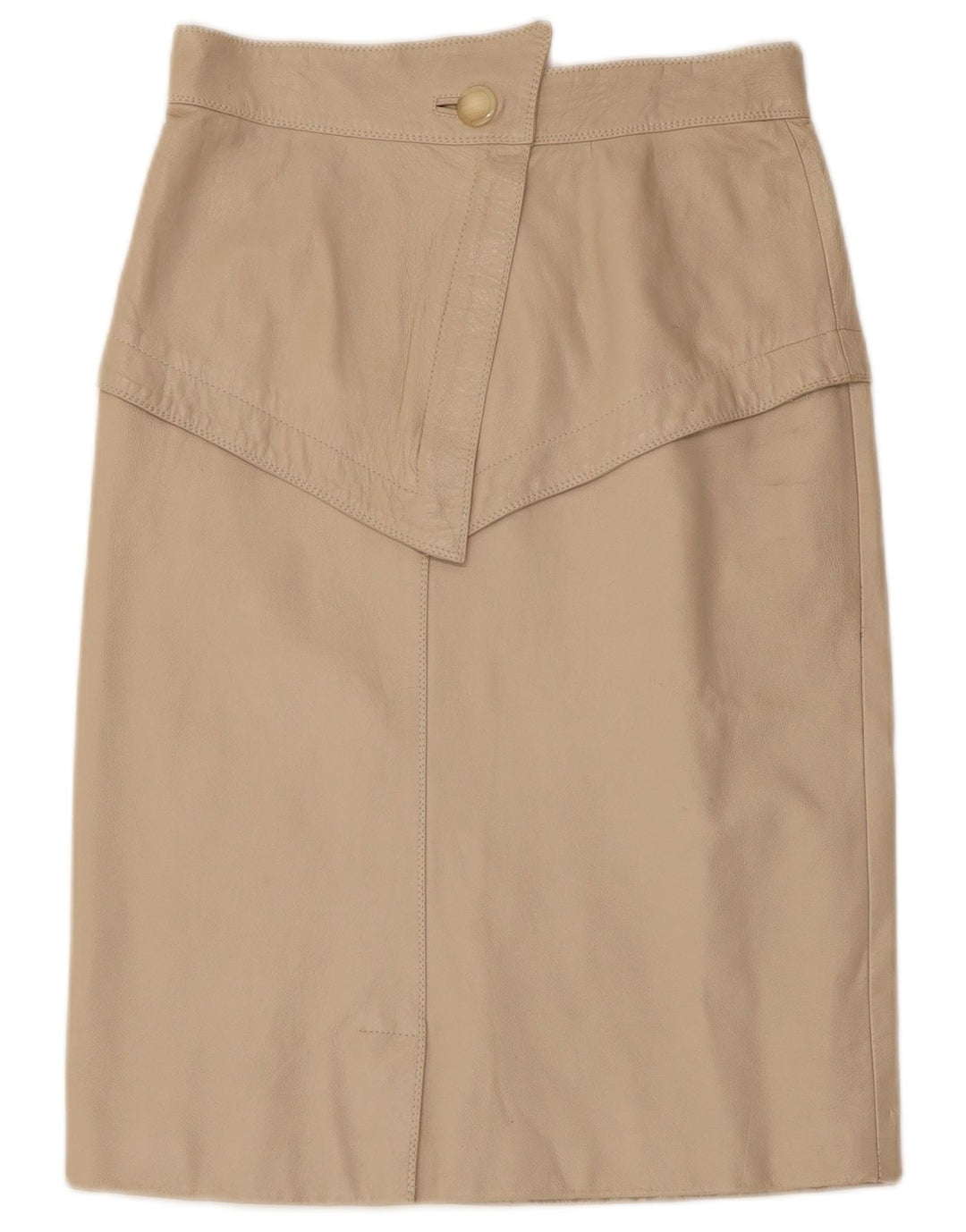 Vintage Γυναικεία Δερμάτινη Φούστα W28 Medium Beige
