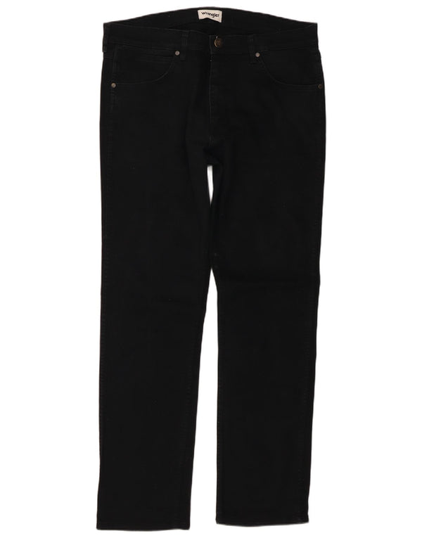 Wrangler Mens Greensboro Straight Jeans W34 L32 Black Cotton