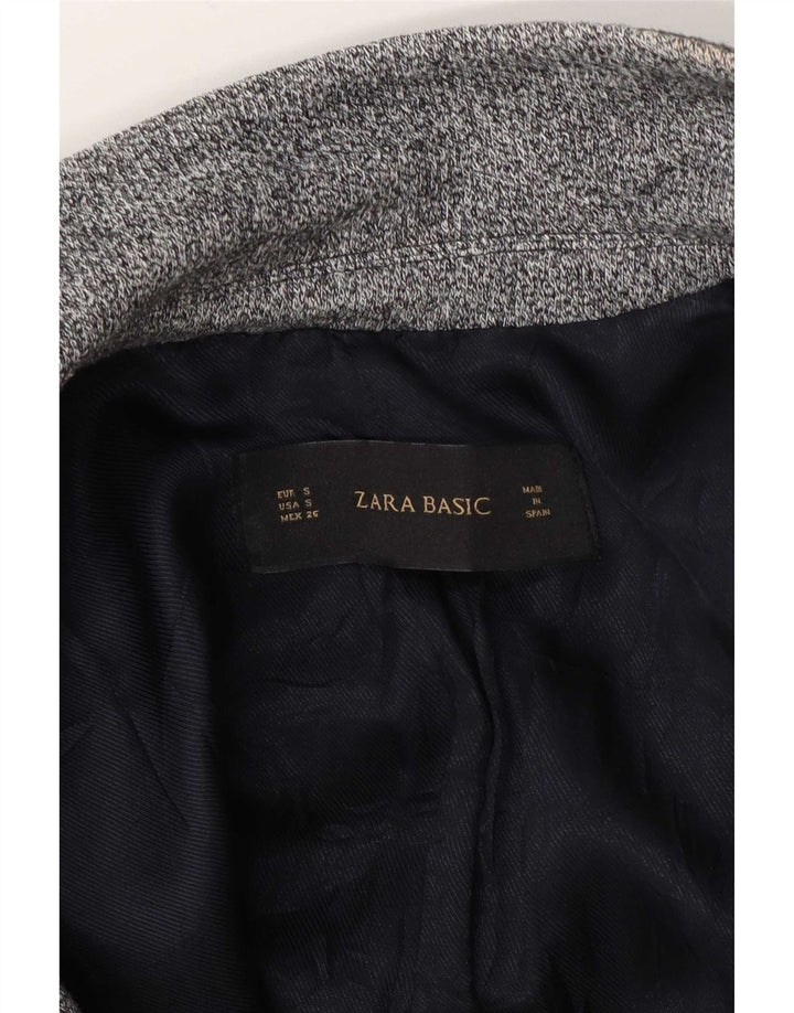 Zara Γυναικείο σακάκι 1 κουμπιού Blazer UK 10 Small Grey Flecked