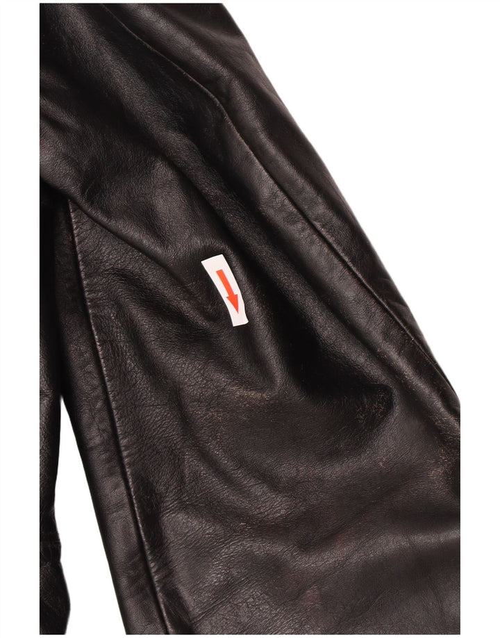 Vintage Γυναικείο Δερμάτινο Μπουφάν UK 10 Small Black Leather