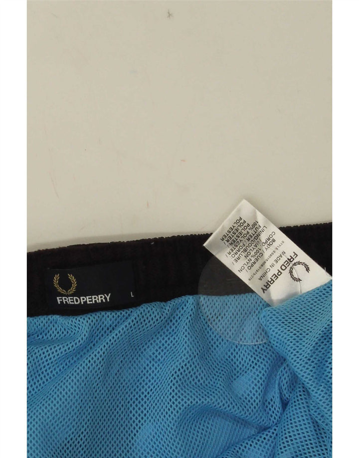 Ανδρικό σορτς κολύμβησης Fred Perry σε μεγάλο μπλε χρώμα νάιλον