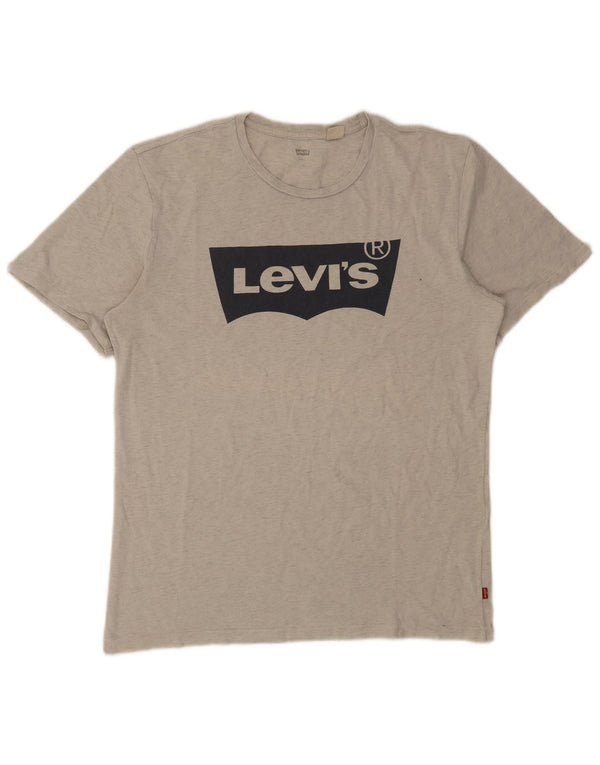 Ανδρικό γραφικό T-Shirt Levi's Top Large Grey Flecked