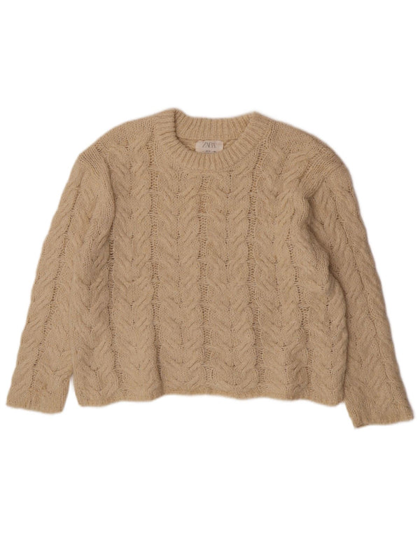 Πουλόβερ Zara Girls Crew Neck Jumper 13-14 Years Beige