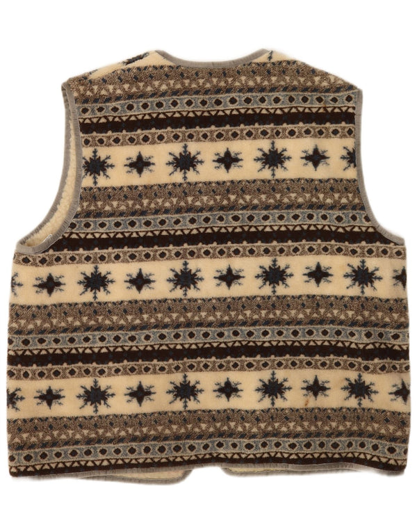 Vintage Γυναικείο Fleece Gilet UK 18 XL Πολύχρωμο Fair Isle Virgin Wool