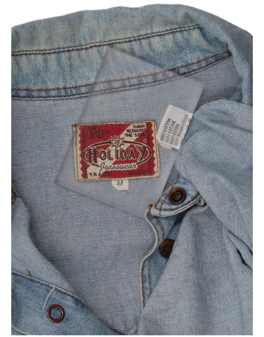 HOLIDAY Ανδρικό Τζιν Πουκάμισο Μεσαίο Μπλε Βαμβακερό