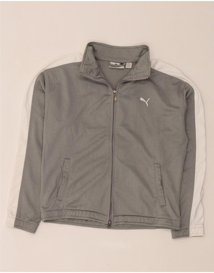 Puma Γυναικεία αθλητική φόρμα Top Jacket UK 12 Medium Grey Colourblock Polyester