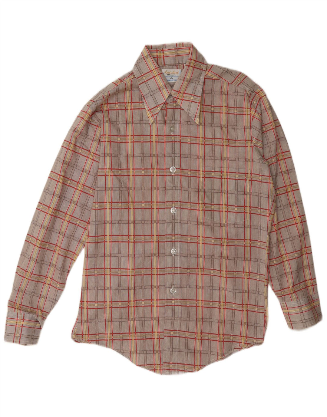 Vintage Ανδρικό Πουκάμισο 14 1/2 Small Brown Check Cotton