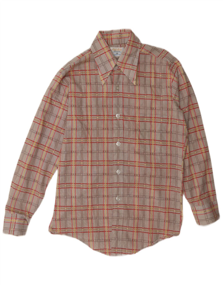 Vintage Ανδρικό Πουκάμισο 14 1/2 Small Brown Check Cotton