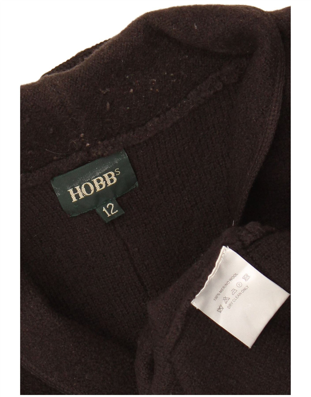 Γυναικείο πουλόβερ ζακέτας Hobbs Crop UK 12 Μαλλί μερινό μεσαίου καφέ