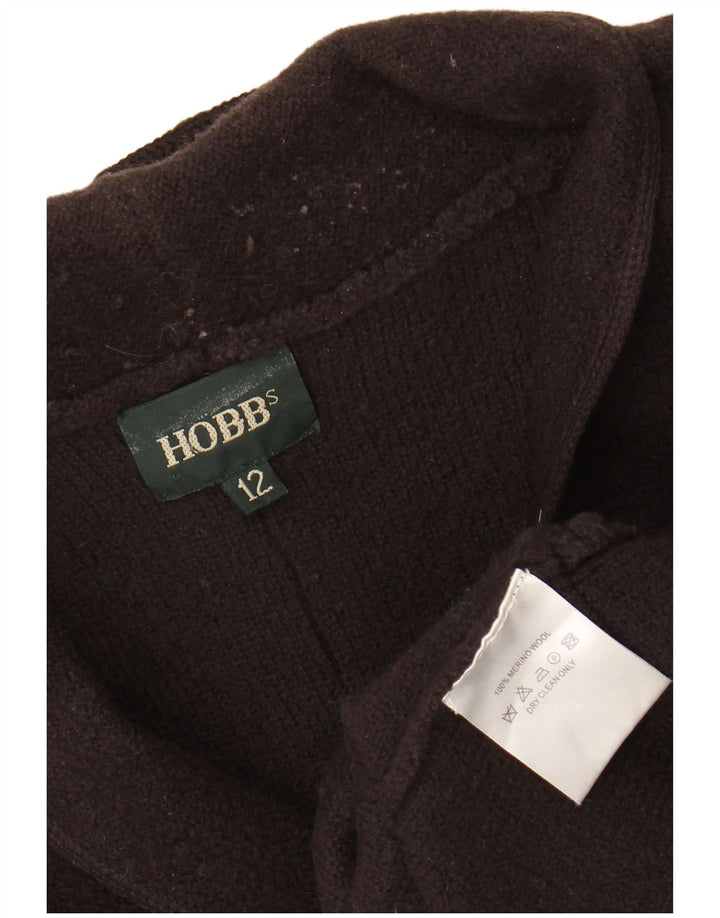 Γυναικείο πουλόβερ ζακέτας Hobbs Crop UK 12 Μαλλί μερινό μεσαίου καφέ