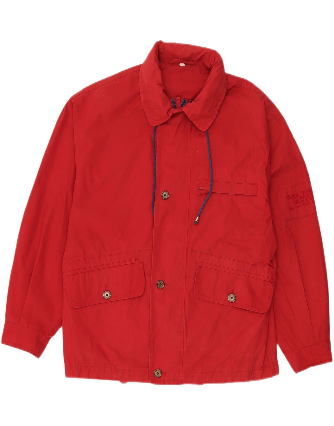 Vintage Ανδρική κουκούλα Loose Fit Utility Jacket UK 36 Small Red Polyester