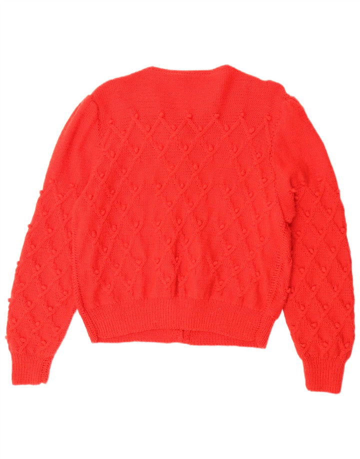 Vintage γυναικείο πουλόβερ oversized ζακέτα UK 16 μεγάλο κόκκινο