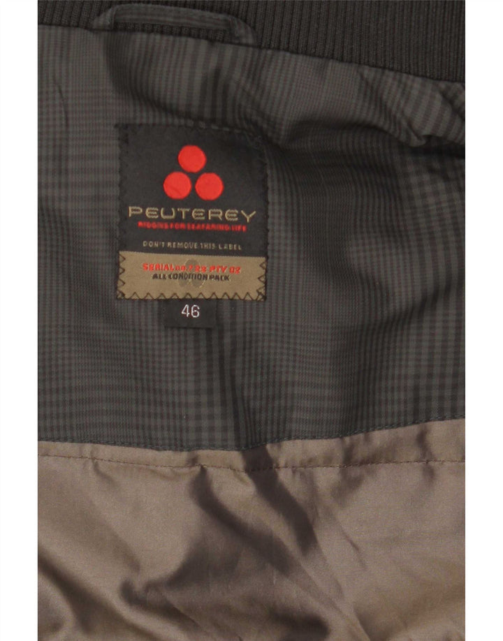 Ανδρικό μπουφάν PEUTEREY Bomber με επένδυση IT 46 Small Grey Houndstooth Polyamide