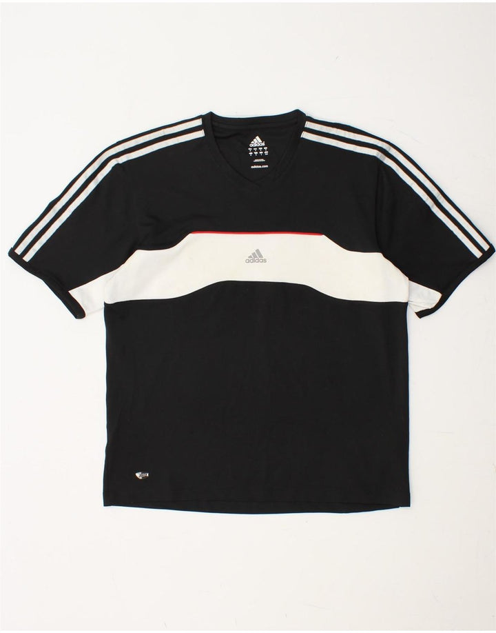Ανδρικό T-Shirt ADIDAS Top Medium Black Colourblock Πολυεστέρας