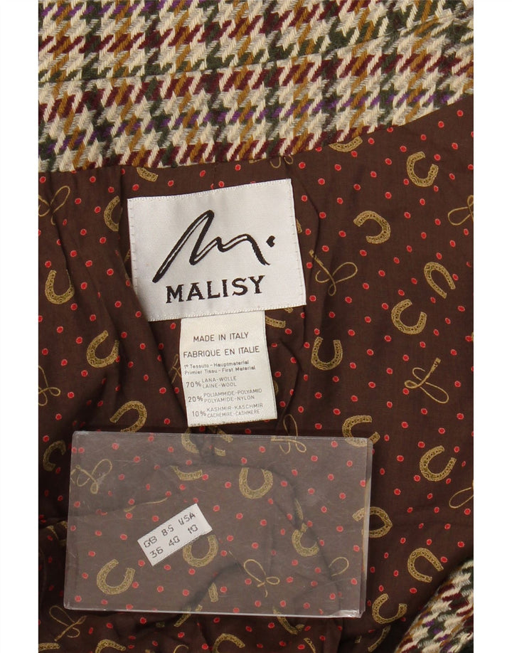 Vintage γυναικείο σακάκι με διπλό στήθος US 10 Large Brown Houndstooth