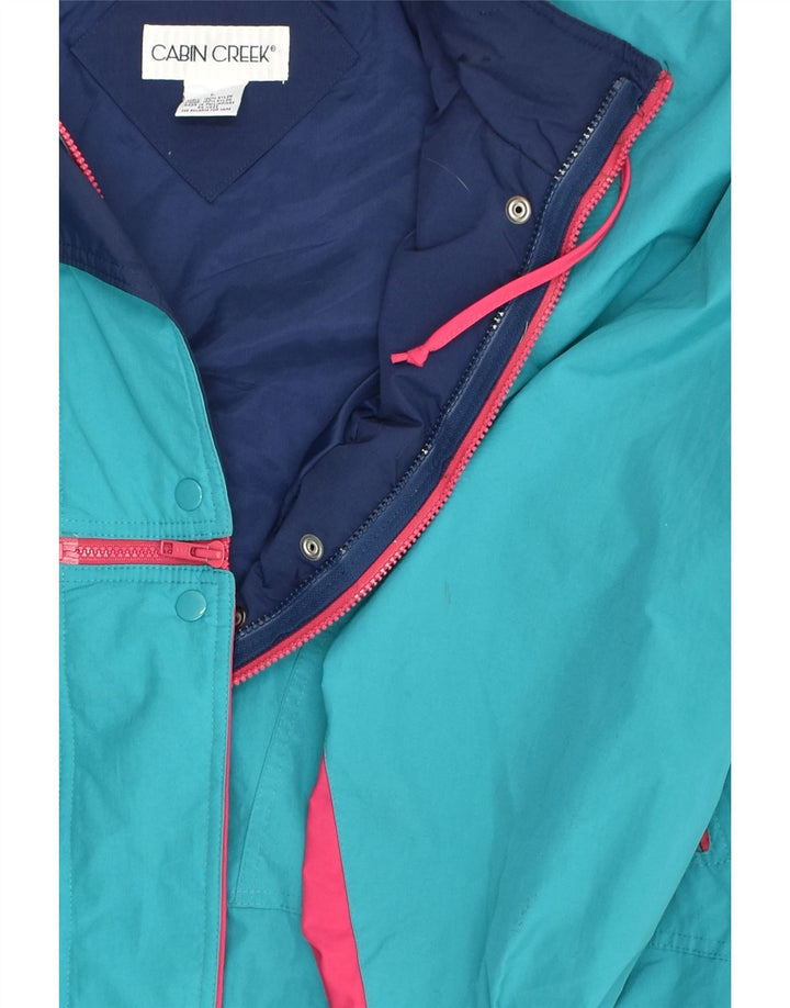 VINTAGE Womens Windbreaker Jacket UK 16 Large Blue Nylon | Vintage Vintage | Thrift | Second-Hand Vintage | Used Clothing | Messina Hembry 