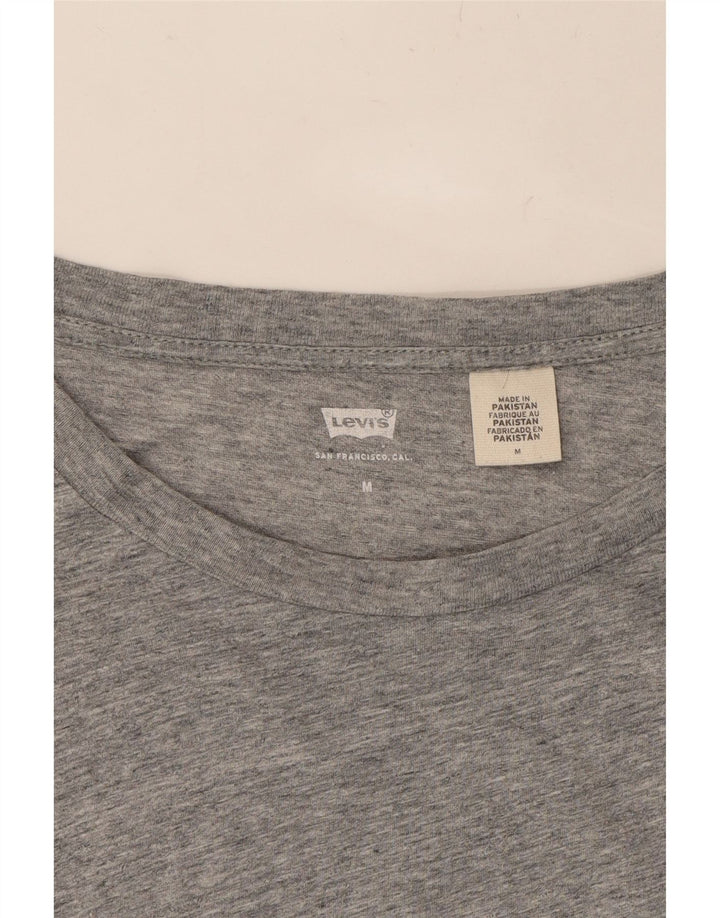 LEVI'S Womens Graphic T-Shirt Top UK 14 Medium Grey Flecked Vintage Levi's and Second-Hand Levi's from Messina Hembry 