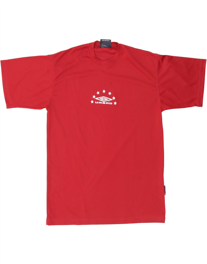 UMBRO Boys Graphic T-Shirt Top 14-15 Years Large Red Polyester Vintage Umbro and Second-Hand Umbro from Messina Hembry 