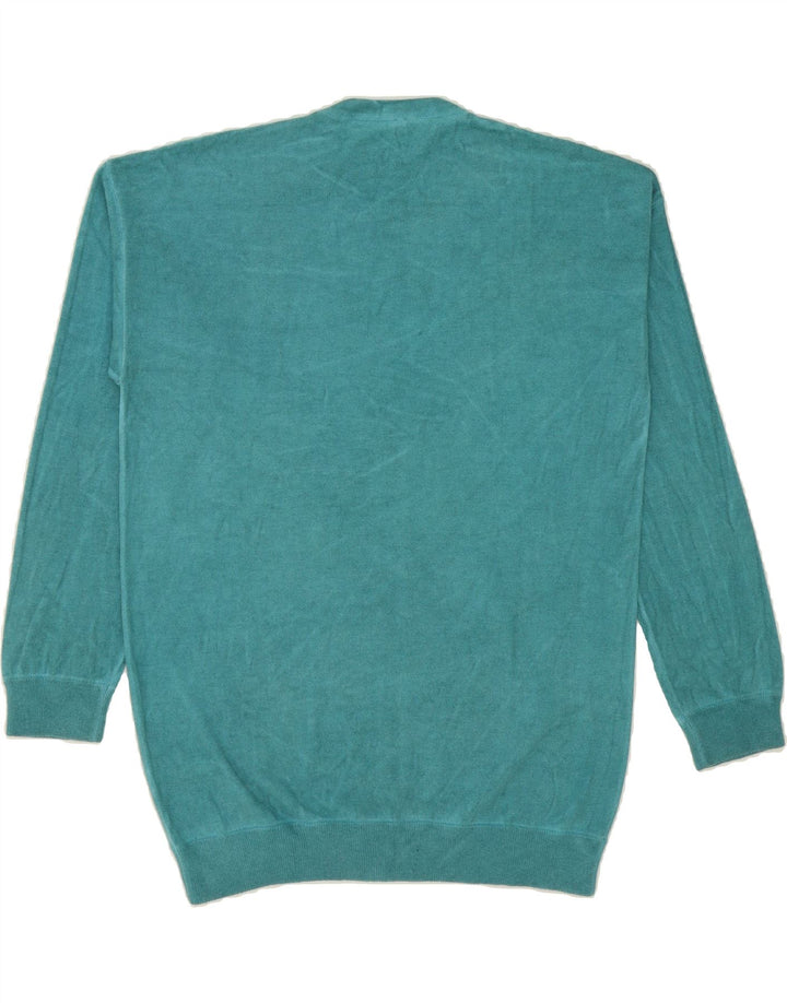 BENETTON Mens Crew Neck Jumper Sweater Large Blue Cotton Vintage Benetton and Second-Hand Benetton from Messina Hembry 