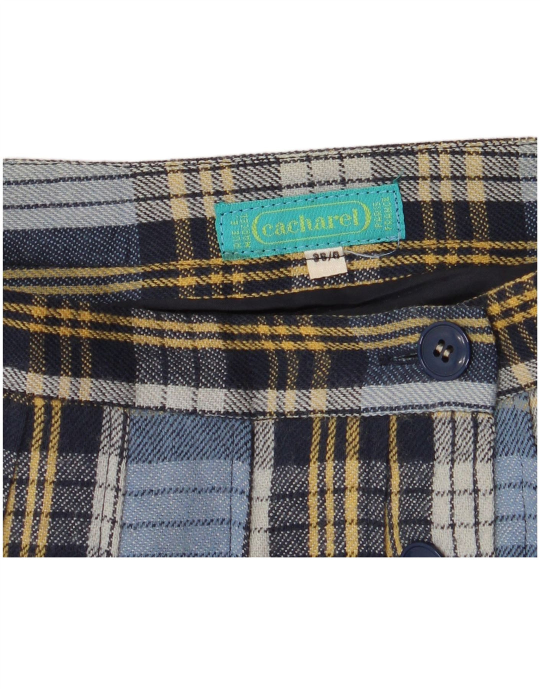 Γυναικεία πλισέ φούστα Cacharel W24 XS Μπλε καρό πολυεστέρα