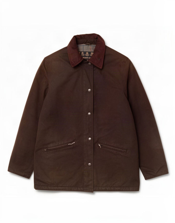 Barbour Γυναικείο κερωμένο βαμβακερό μπουφάν UK 14 Large Brown Πολυεστέρας