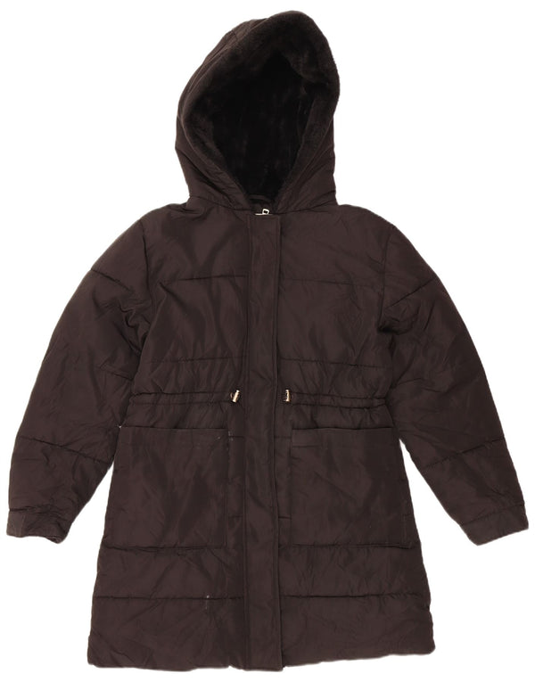 Zara Girls Hooded Παλτό με επένδυση 11-12 ετών Μαύρο