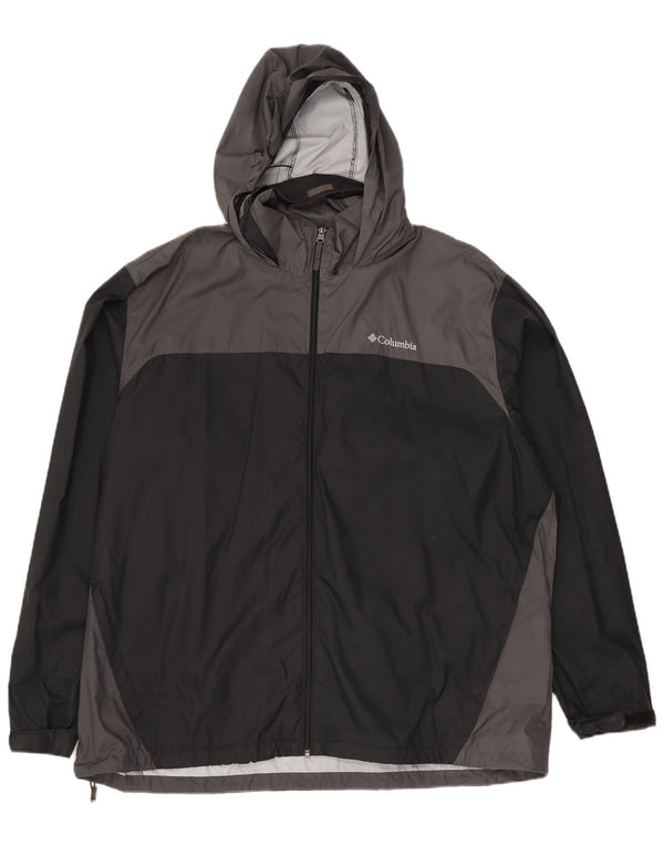 Columbia Ανδρικό μπουφάν βροχής με κουκούλα UK 44 2XL μαύρο νάιλον χρώματος
