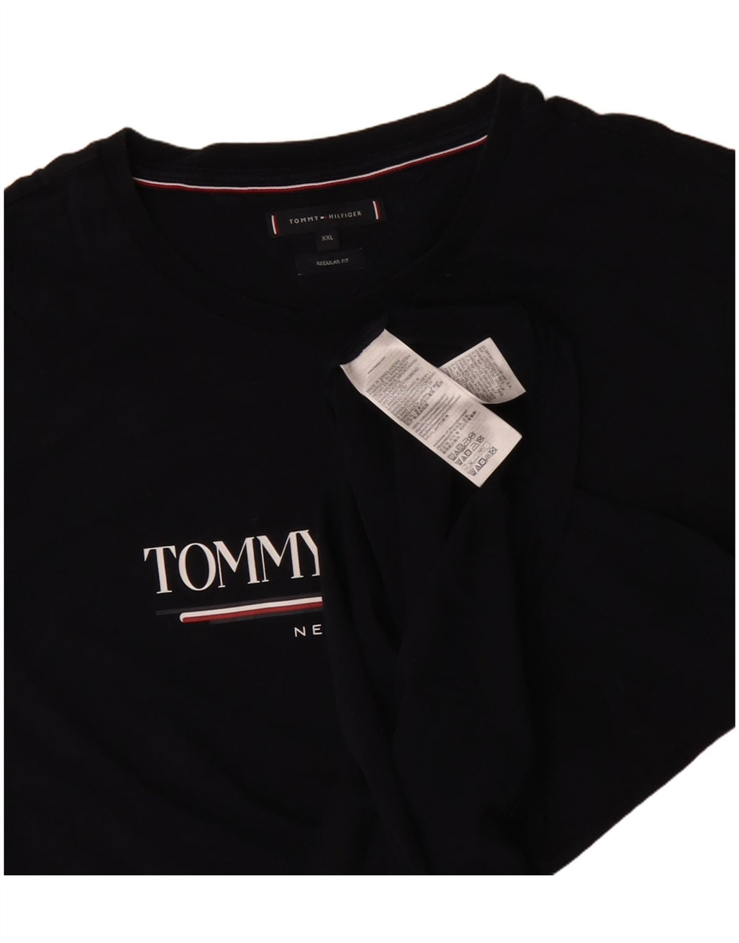 Tommy Hilfiger Ανδρικό T-Shirt με κανονική εφαρμογή γραφικό τοπ 2XL μαύρο βαμβακερό