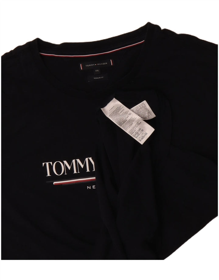 Tommy Hilfiger Ανδρικό T-Shirt με κανονική εφαρμογή γραφικό τοπ 2XL μαύρο βαμβακερό