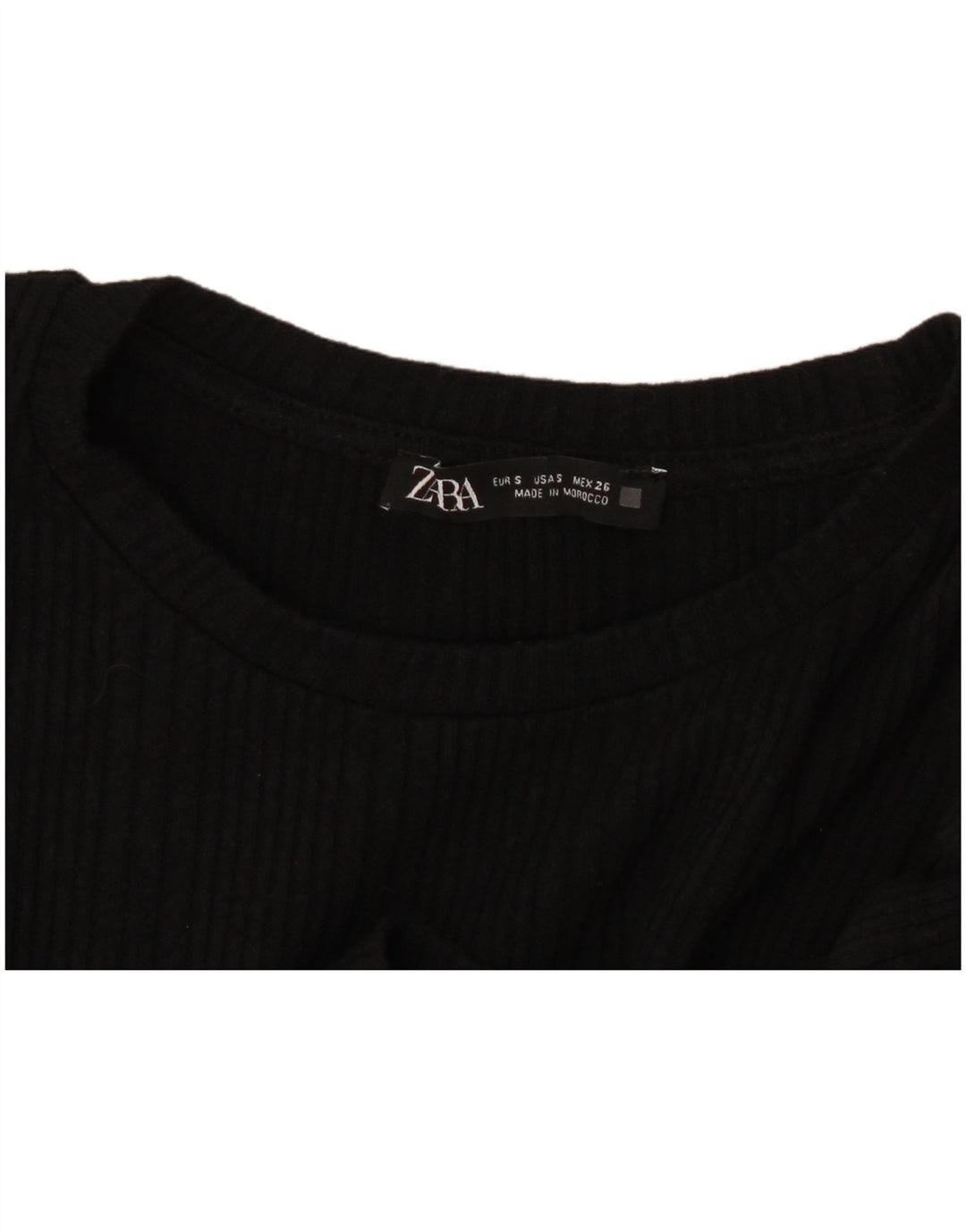 Zara Γυναικεία μακρυμάνικη μπλούζα τοπ UK 10 Small Black