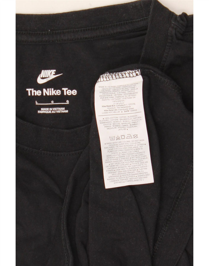 Ανδρικό γραφικό μπλουζάκι NIKE, μεγάλο μαύρο βαμβακερό