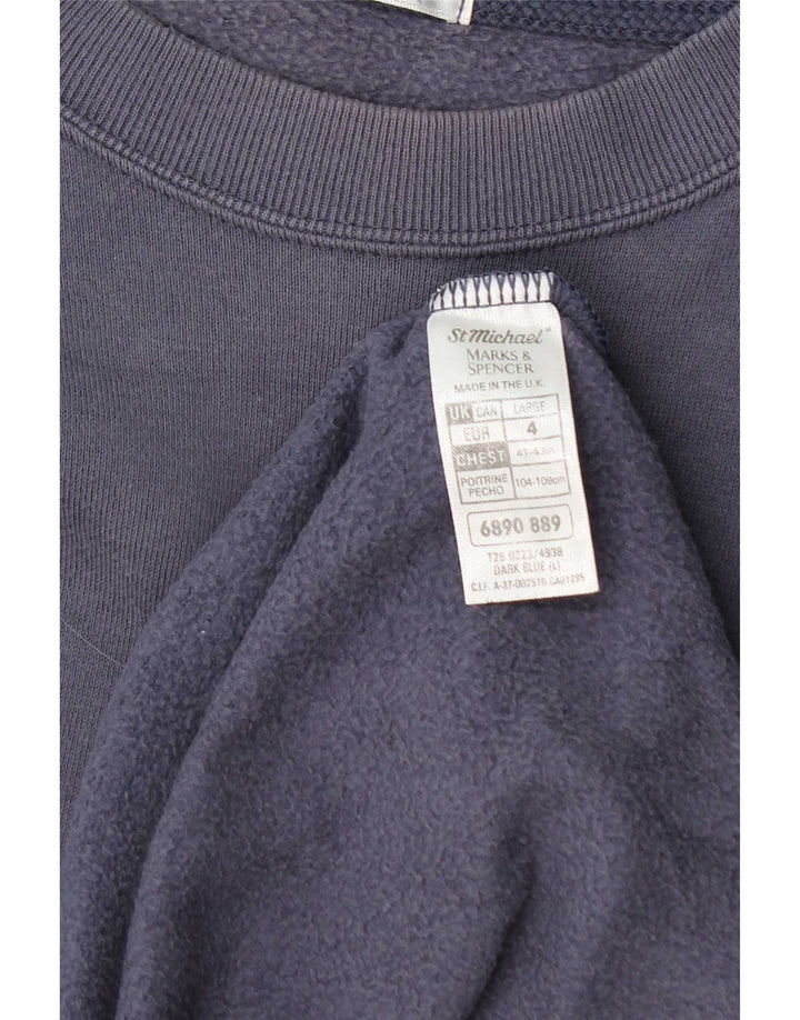 Ανδρική φούτερ Marks & Spencer Jumper Large Navy Blue Cotton