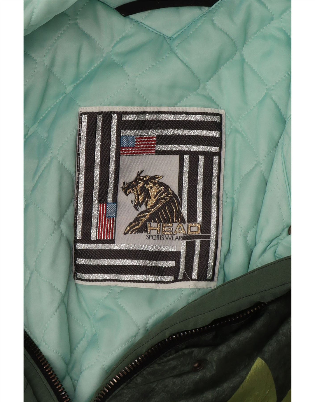 Γυναικείο HEAD Crop Windbreaker Jacket UK 14 Medium Green Colourblock