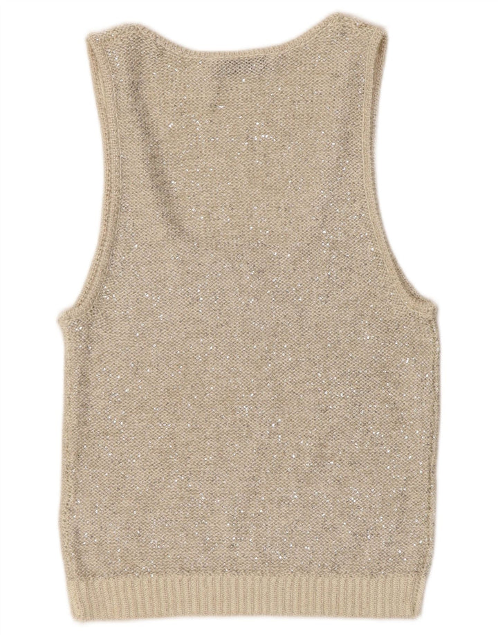 Zara Γυναικείο Πλεκτό Γιλέκο Τοπ UK 12 Medium Grey Polyester