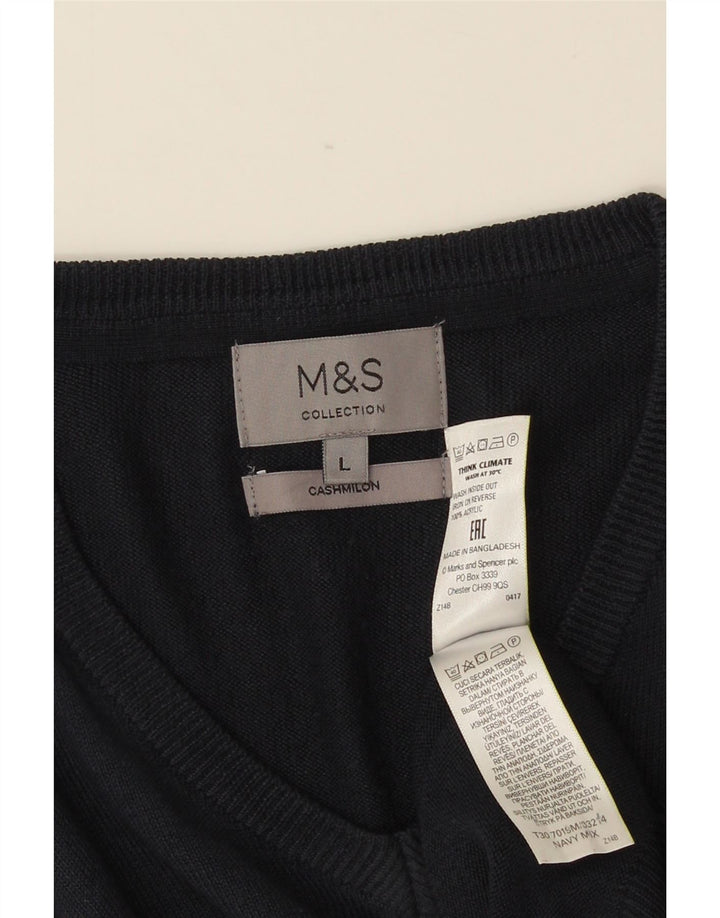 MARKS & SPENCER Ανδρικό πουλόβερ με λαιμόκοψη με V λαιμόκοψη μεγάλο μπλε ακρυλικό