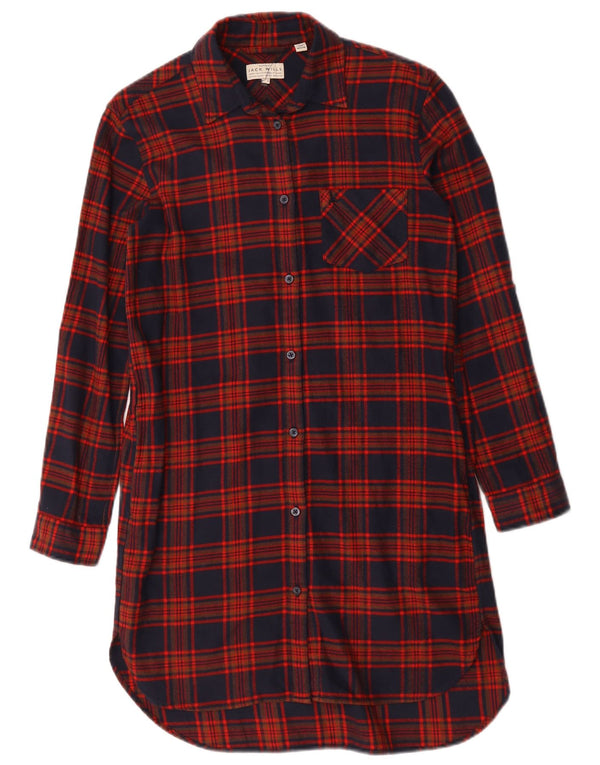 Jack Wills Γυναικείο πουκάμισο Oversized UK 6 XS Navy Blue Check Cotton