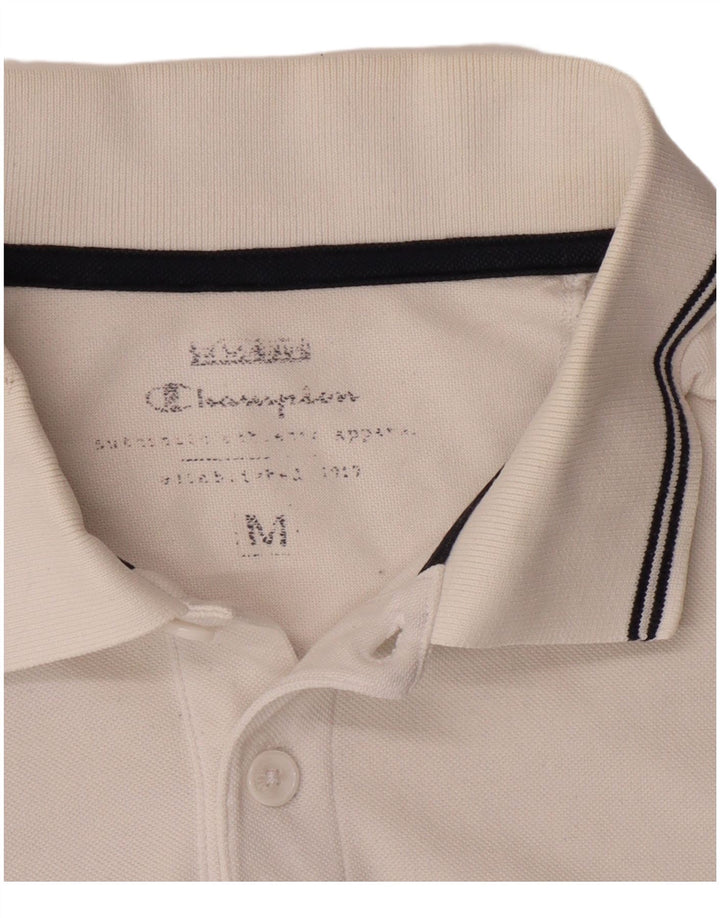 CHAMPION Mens Polo Shirt Medium White