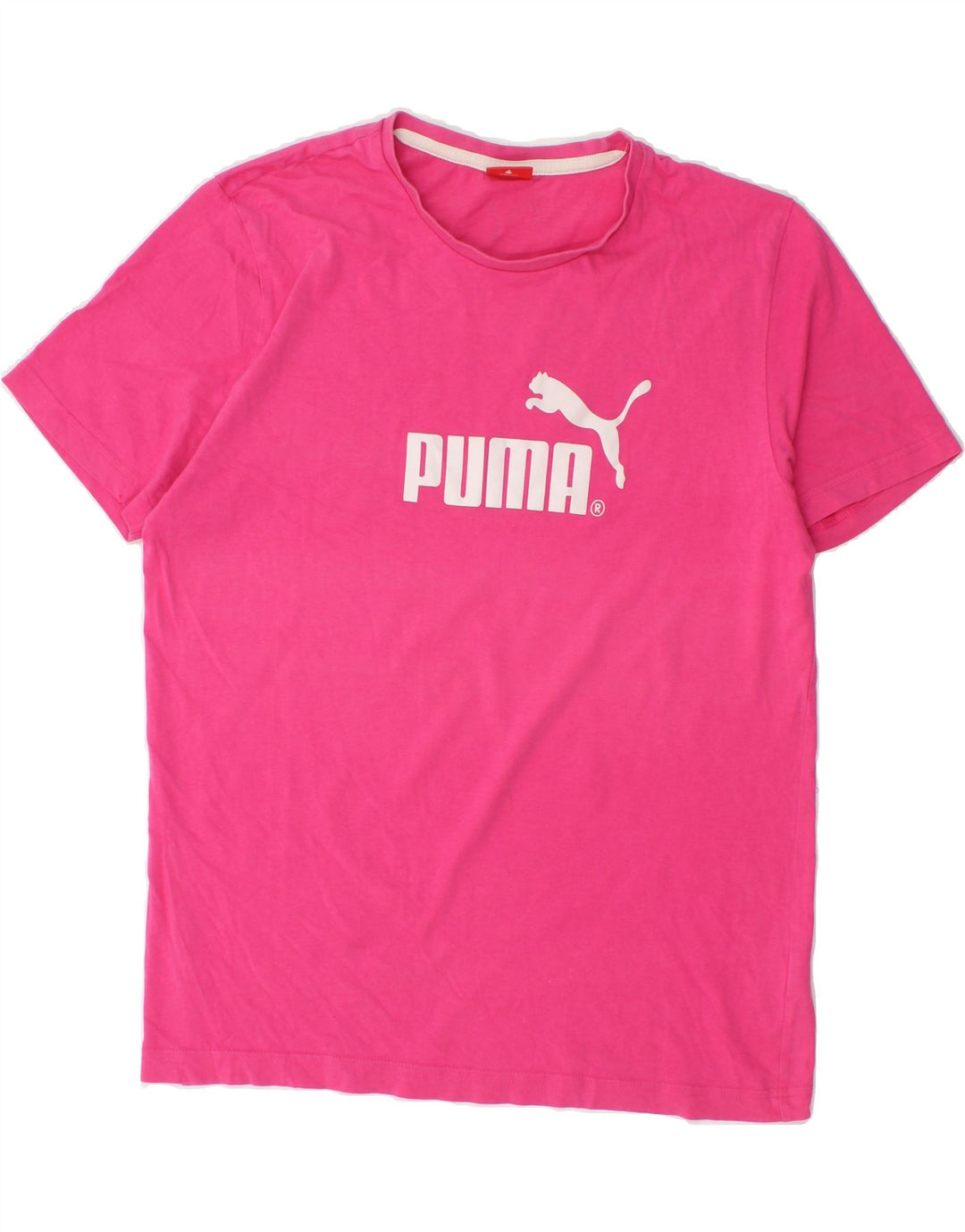 PUMA Mens Graphic T-Shirt Top Medium Pink Cotton Vintage Puma and Second-Hand Puma from Messina Hembry 