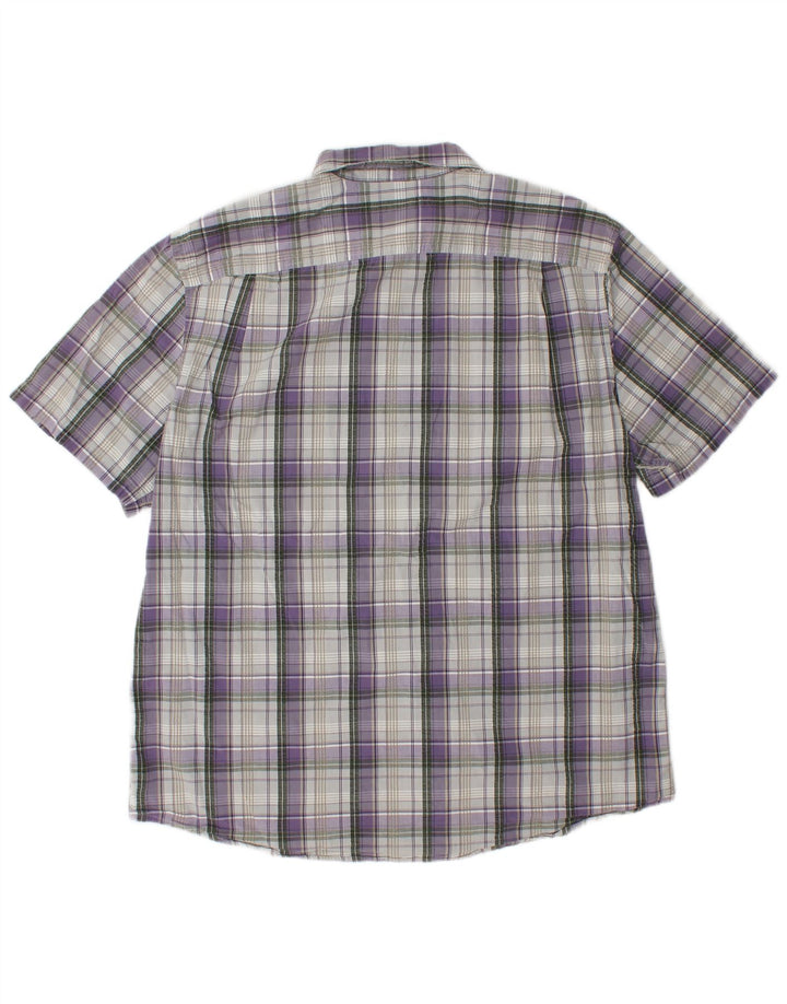EDDIE BAUER Ανδρικό κοντομάνικο πουκάμισο Classic Fit XL Purple Check