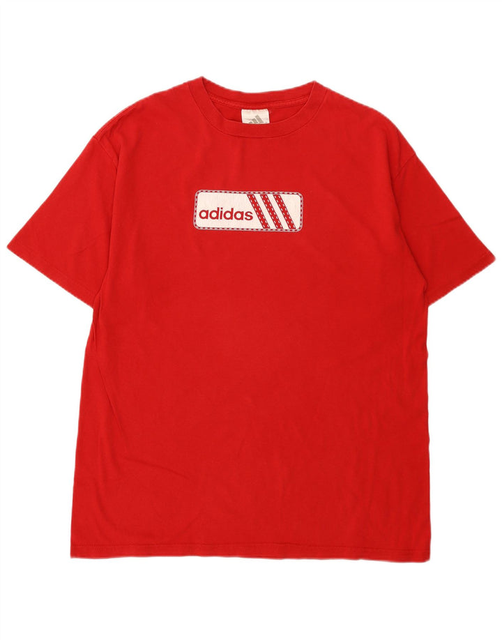 Ανδρικό γραφικό T-Shirt Adidas Top Μεσαίο κόκκινο βαμβακερό