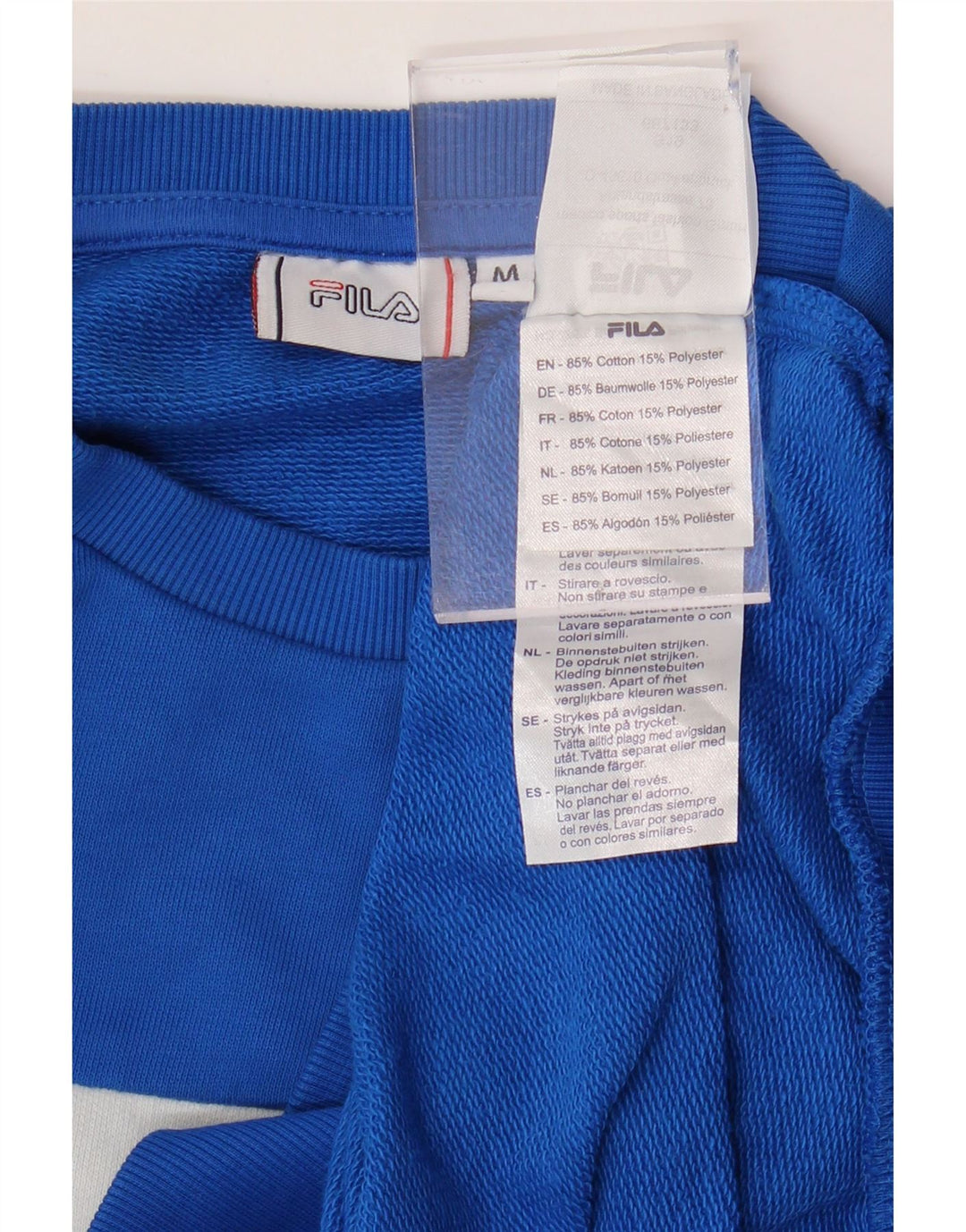 Ανδρικό γραφικό φούτερ FILA Jumper Medium Blue Colorblock Βαμβακερό