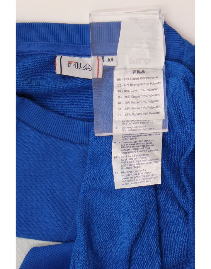Ανδρικό γραφικό φούτερ FILA Jumper Medium Blue Colorblock Βαμβακερό