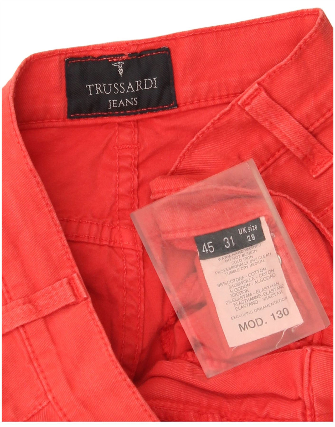 Trussardi Γυναικείο Bootcut Casual Παντελόνι W29 L29 Κόκκινο βαμβακερό