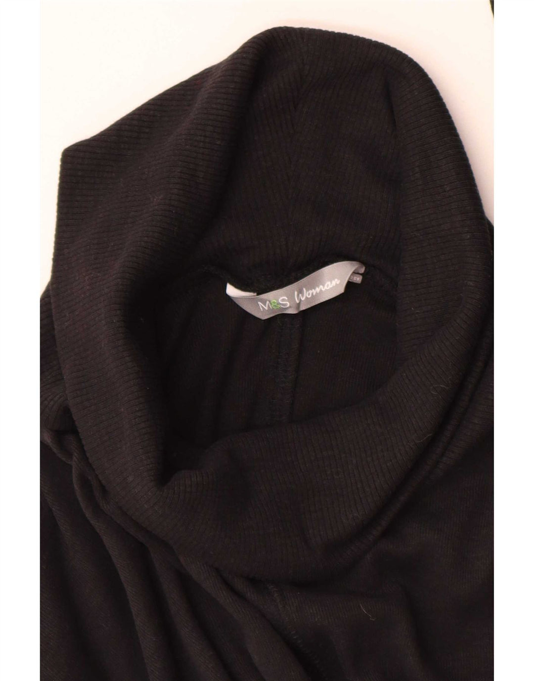 Marks & Spencer Γυναικείο πουλόβερ με ρολό λαιμόκοψη UK 10 Small Black